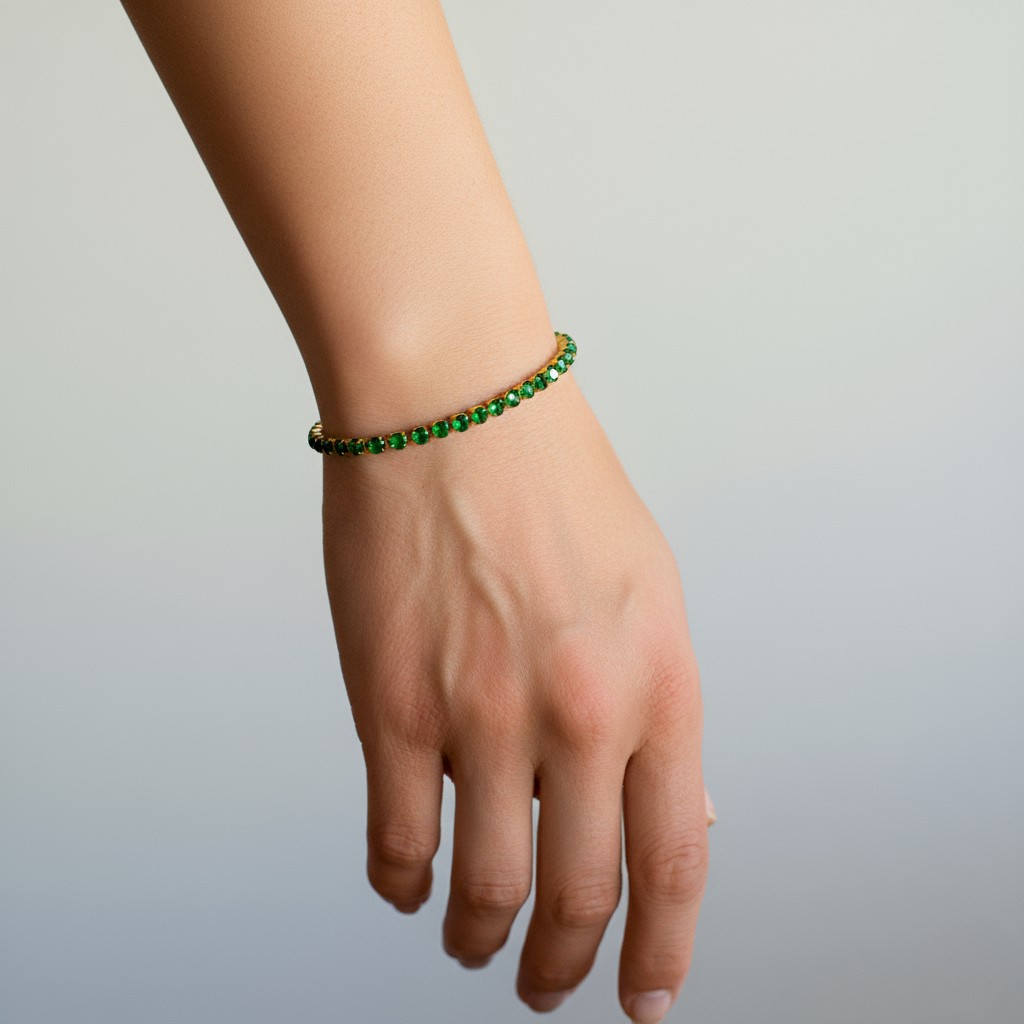 Tennis Green Bracelet